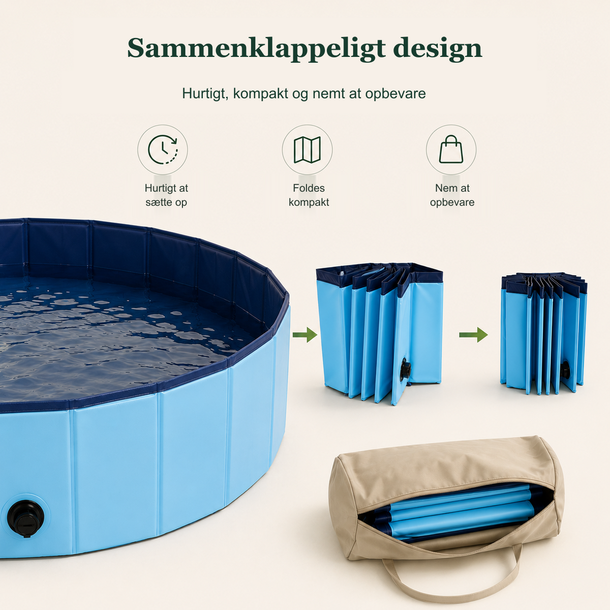 Norindo SummerSplash - Kølende foldbar pool til hunde