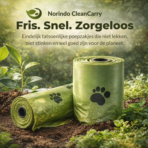 Norindo CleanCarry – Biologisk Nedbrydelige Hundeposer (10 ruller / 150 poser)