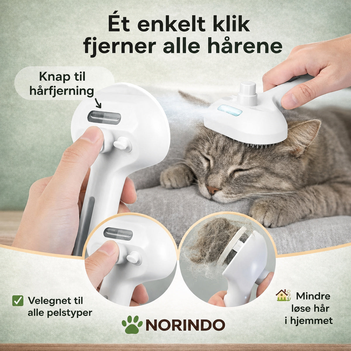Norindo FurFix – Tågebørste mod løse hår