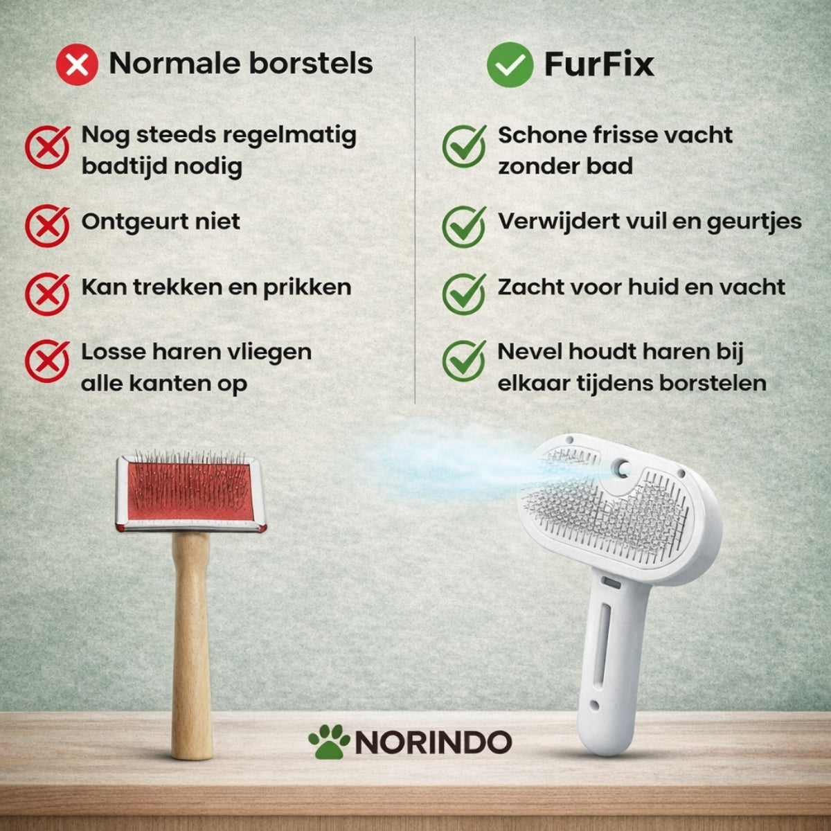 Norindo FurFix – Tågebørste mod løse hår