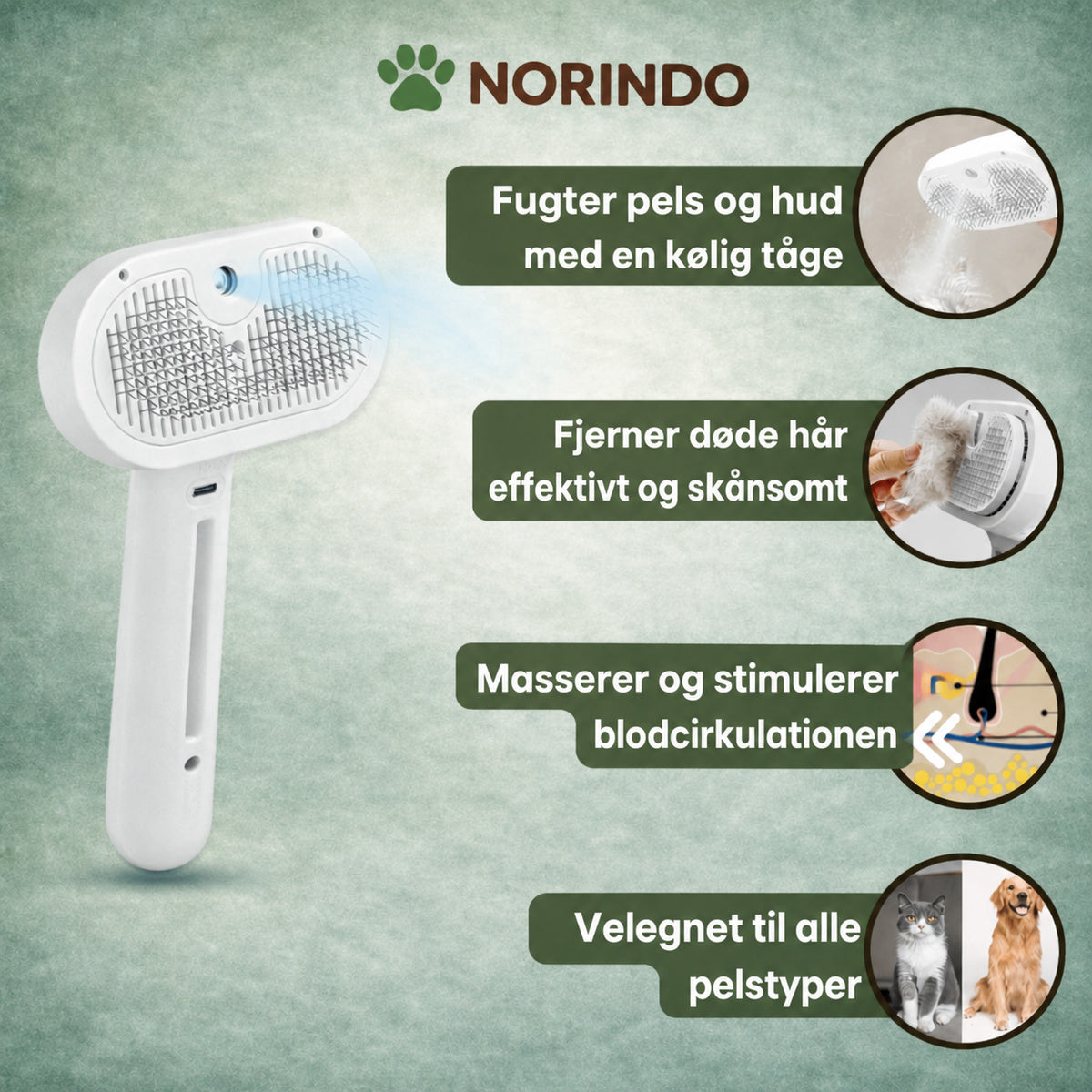 Norindo FurFix – Tågebørste mod løse hår